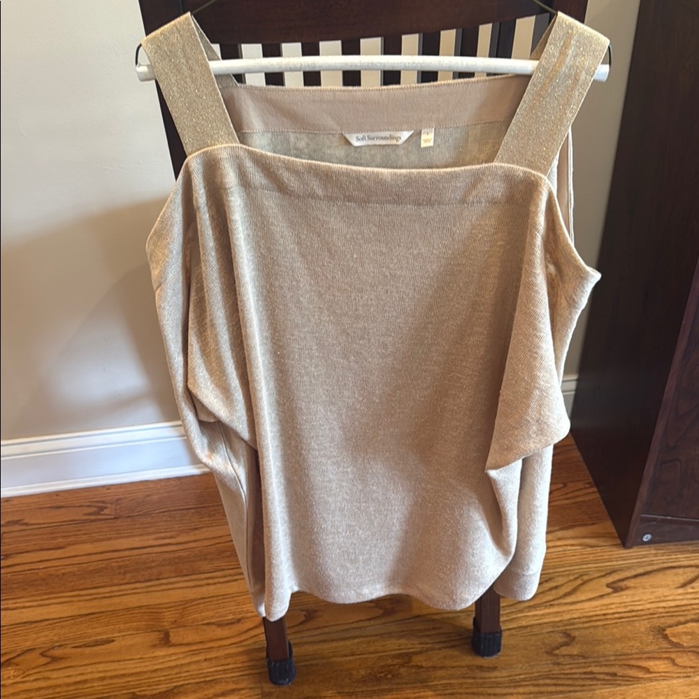 Elegant Beige Sleeveless Top